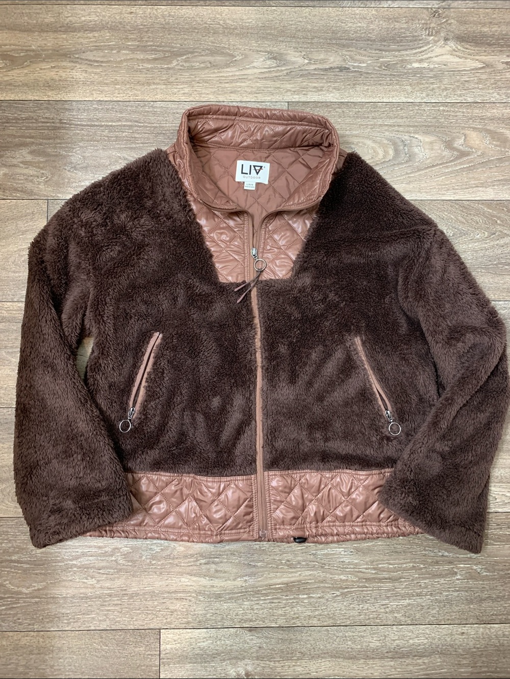 LIV Quilted + Faux Fur Brown Jacket